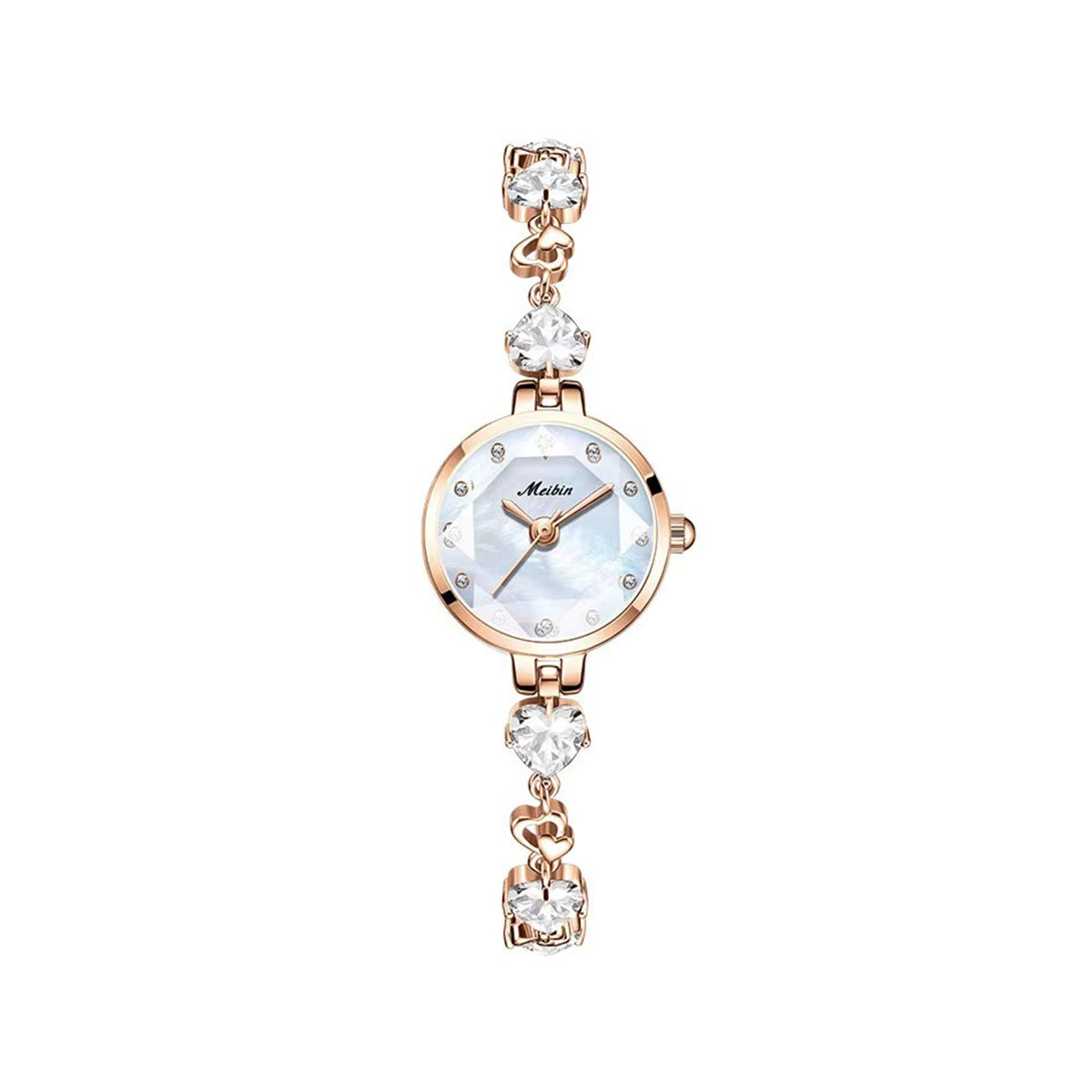 MEIBIN 1713 Luxury Diamond Bracelet Ladies Watch-White