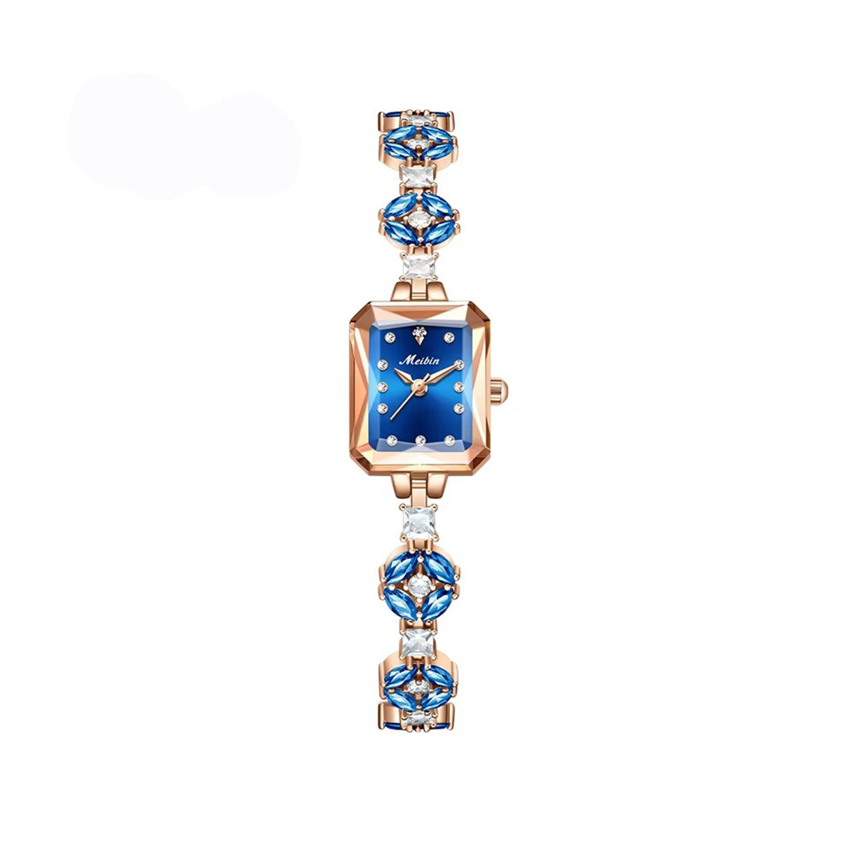 MEIBIN 1860 Square Dial Bracelet Elegant Ladies Watch-Blue
