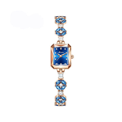 MEIBIN 1860 Square Dial Bracelet Elegant Ladies Watch-Blue