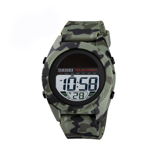 Skmei 1592 Solar Powered Digital Camouflage Watch - Green
