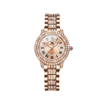 Olevs 9943 Luxury Fashion Ladies Diamond Rhinestone Quartz Watch For Women