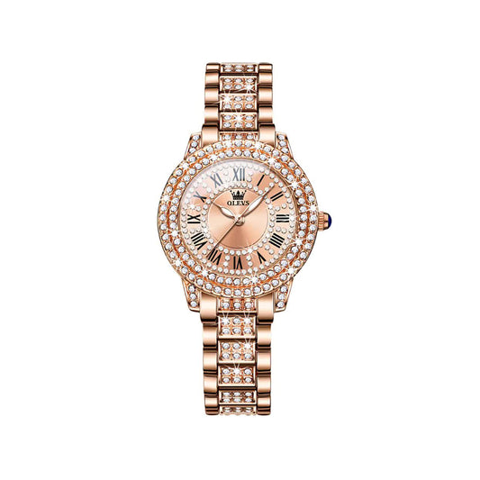 Olevs 9943 Luxury Fashion Ladies Diamond Rhinestone Quartz Watch For Women