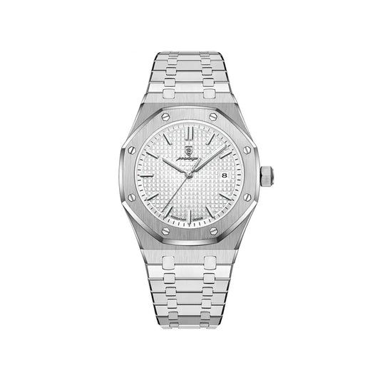 Poedagar 924 Fashion Quartz Stainless steel Men's Wrist Watch- Silver