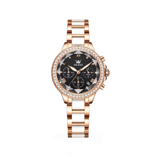 OLEVS 9999 Fashionable Watch for Woman-White & Black