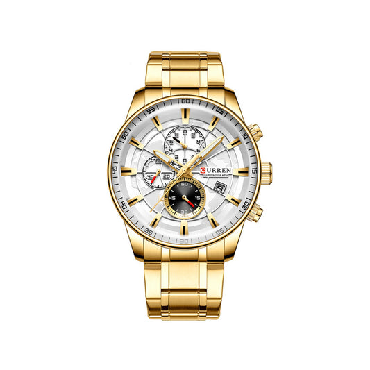 CURREN 8362 Stainless Steel Quartz Watch for Men - Gold