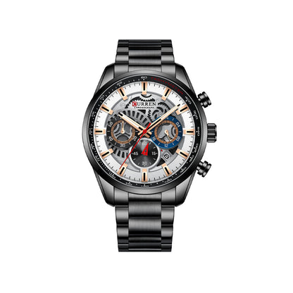 CURREN 8391 Stainless Steel Watch for Men - Black & Silver