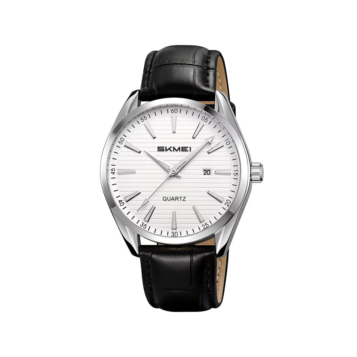 SKMEI 2490 Classic Business Quartz Watch- Black White