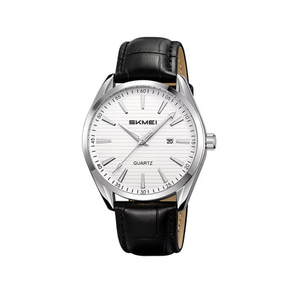 SKMEI 2490 Classic Business Quartz Watch- Black White
