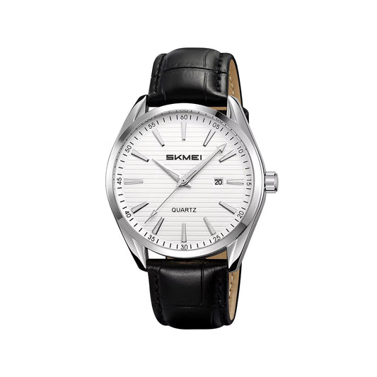 SKMEI 2490 Classic Business Quartz Watch- Black White