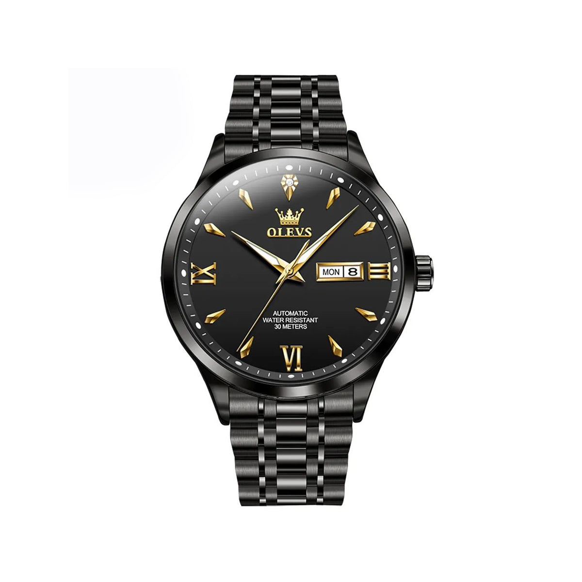 Olevs 9956 Automatic Watch for Men's- Black