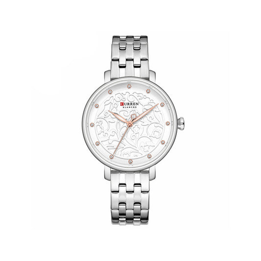 Curren C9046L Stainless Steel Analog Watch for Women - Silver