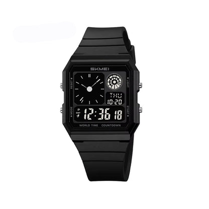 SKMEI 2347 Multifunctional Water-proof Ultra thinness 35.8mm dial Sports watch- Black