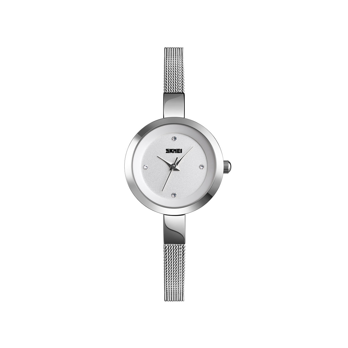 Skmei 1390 Luxury Stainless Steel Minimalist wristwatch for Women- Silver