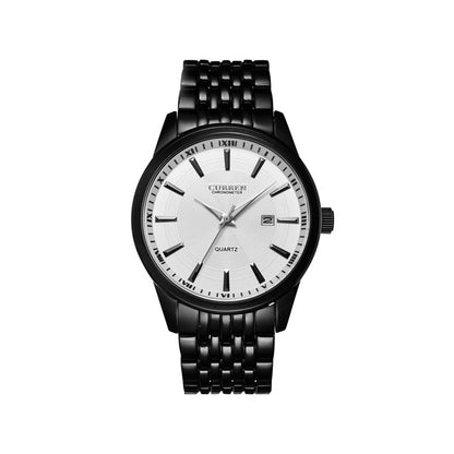 CURREN 8052 Analog Stainless Steel Watch for Men - Black & Silver