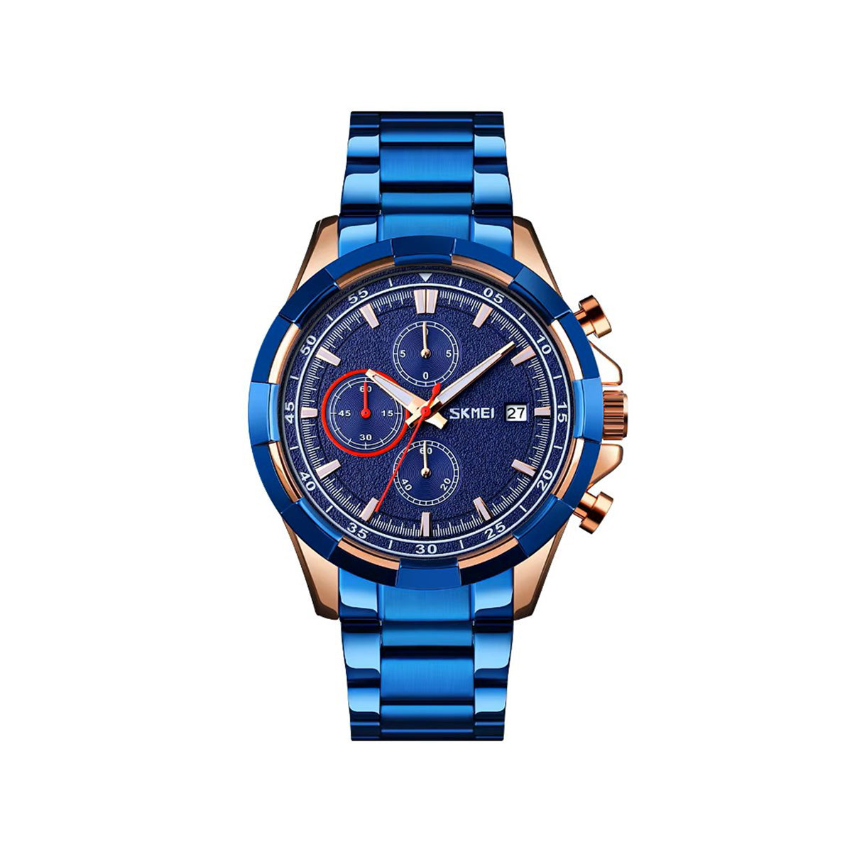 SKMEI 9192 Luminous Quartz Stainless Steel Watch for Men - Blue