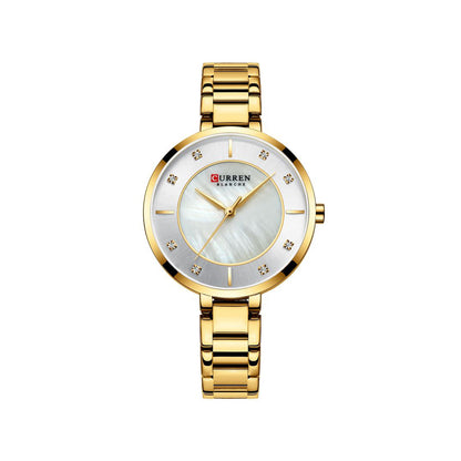 CURREN C9051L Quartz Stainless Steel Strap Women Wristwatch - Gold & Silver