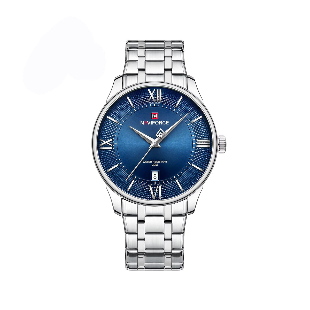 Naviforce 9272 Premium Quartz Men’s Watch with Sleek Dial and Strong Stainless Steel Bracelet- Silver Blue