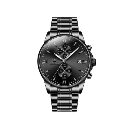 Olevs 2886 Mesh Stainless Steel Quartz Men’s Watch – Black