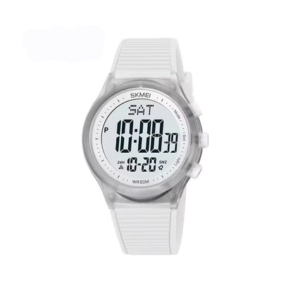 Skmei 1980 simple water resistant 39mm dial sport digital watch- White
