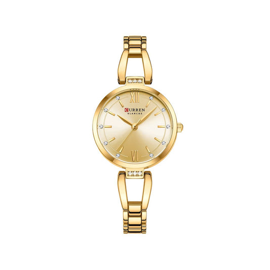 CURREN 9092 Elegant Stainless Steel Classic Women Quartz Watch- Gold