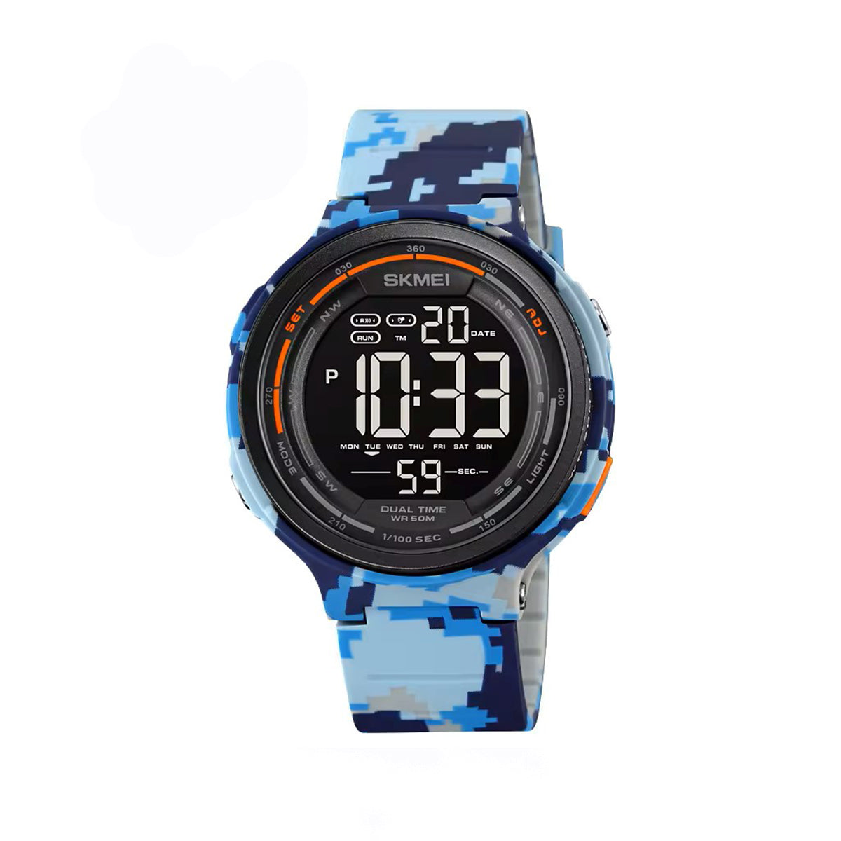 SKMEI 1841 LED Light Digital Mens Sport Watch - Blue Camo