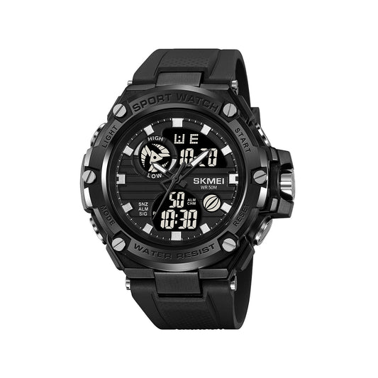 SKMEI 2119 Dual Time Alarm 5Bar Waterproof multi-functional Sports watch- Black