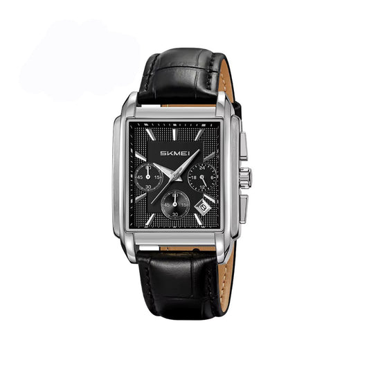 SKMEI 2339 Luxury water Resistant Leather strap Active Chronograph Top-Quality Men’s watch- Black