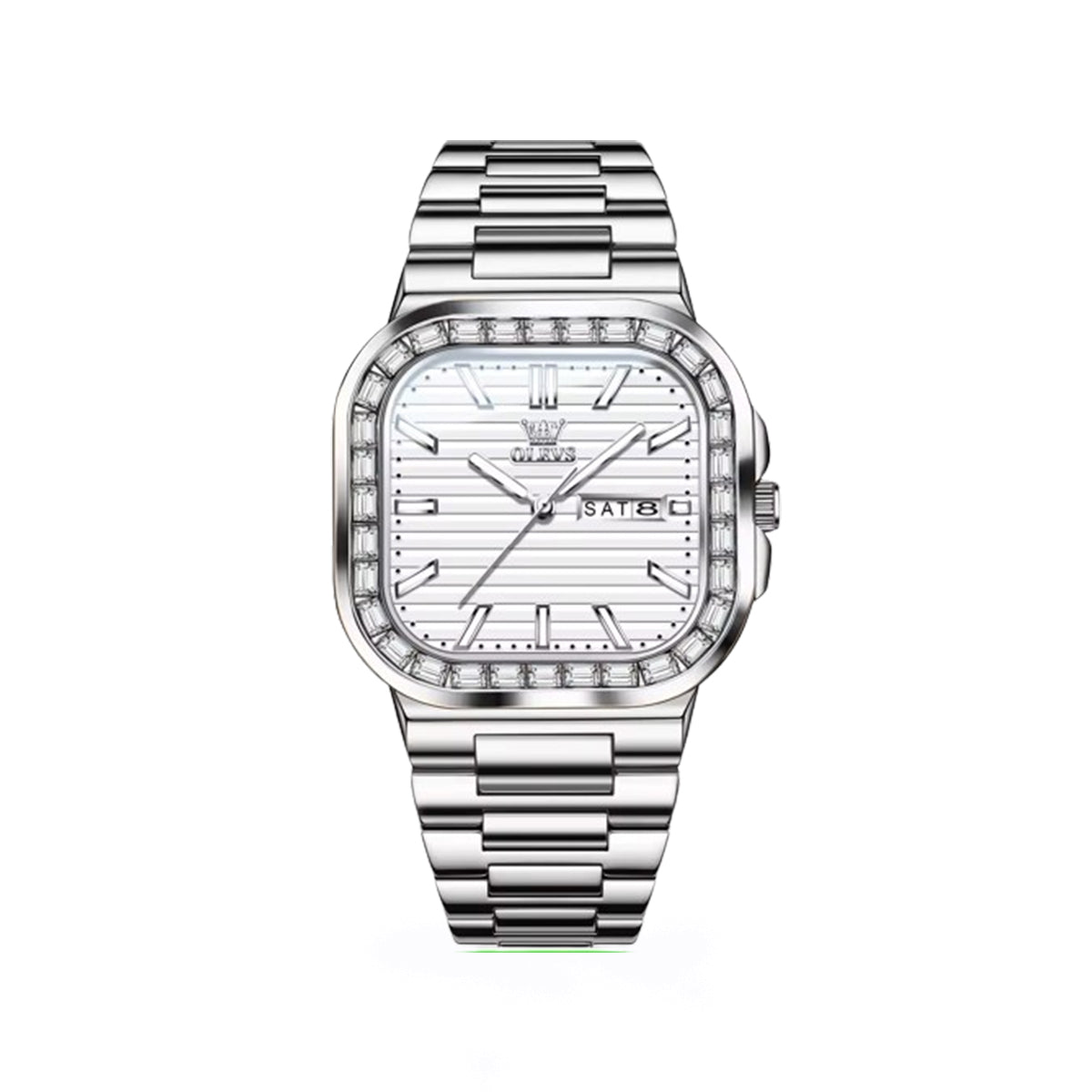 Olevs 9966 Stainless Steel Analog Watch For Men – Silver