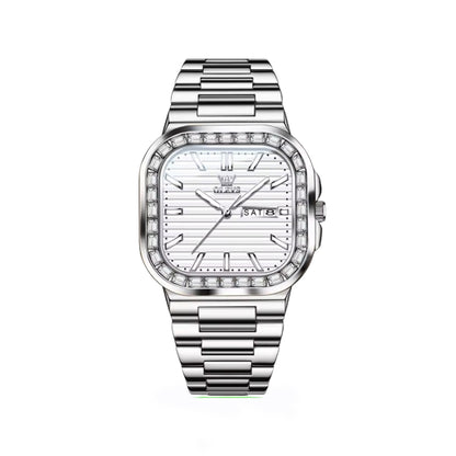 Olevs 9966 Stainless Steel Analog Watch For Men – Silver