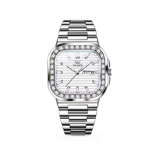 Olevs 9966 Stainless Steel Analog Watch For Men – Silver