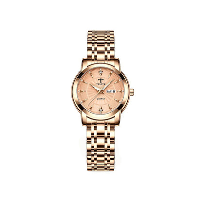 Trsoye 8801 Luxury Design Elegant Watch For Women- Rose Gold