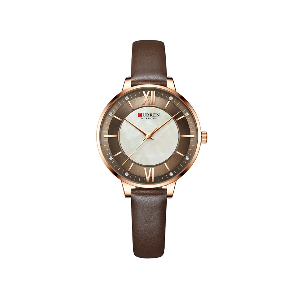 CURREN 9080 Belt Quartz Belt Wristwatch for Women - Brown