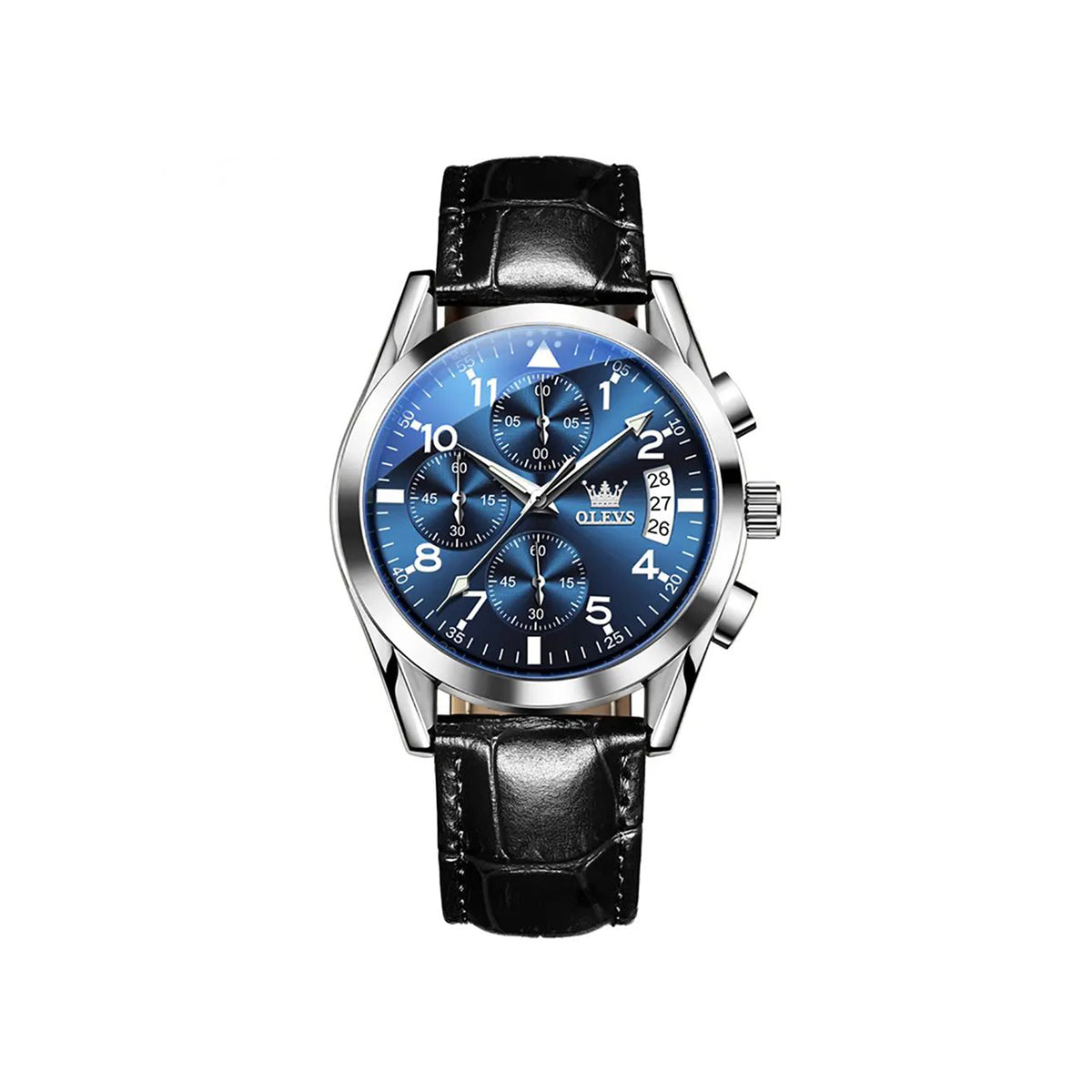 OLEVS 2878 Luxury Luminous Quartz Wrist watch for Men's- Black Blue