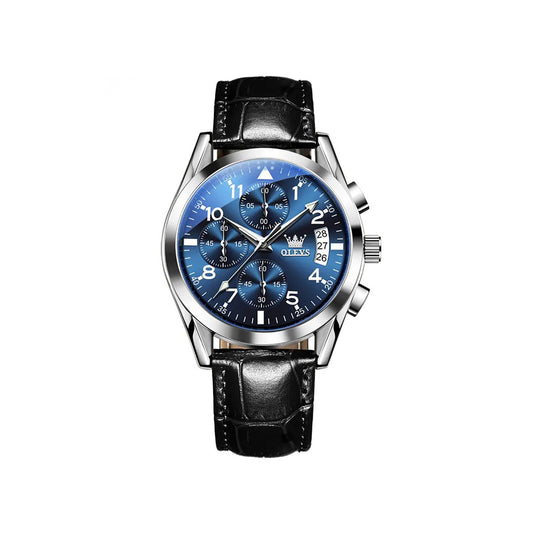 OLEVS 2878 Luxury Luminous Quartz Wrist watch for Men's- Black Blue