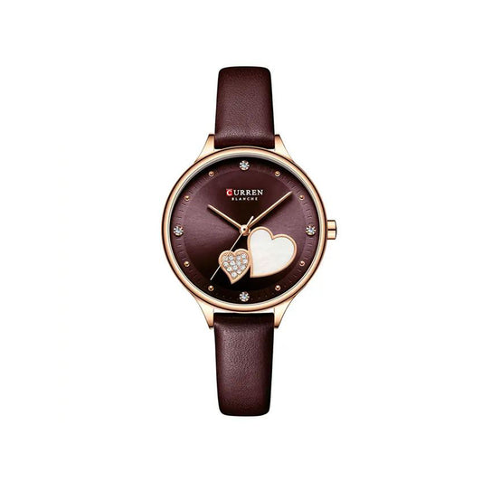 CURREN 9077 Belt Quartz Wristwatch for Women - Maroon