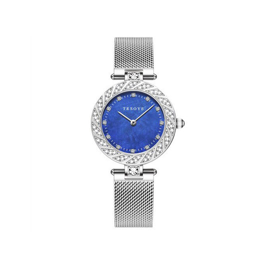 Trsoye 8809 Quartz Watch for Women - Silver & Blue