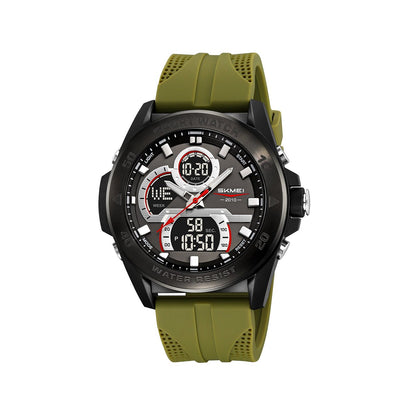 SKMEI 2486 5ATM Waterproof Digital Sports Dual Time Men’s watch- Green