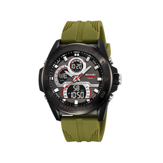 SKMEI 2486 5ATM Waterproof Digital Sports Dual Time Men’s watch- Green