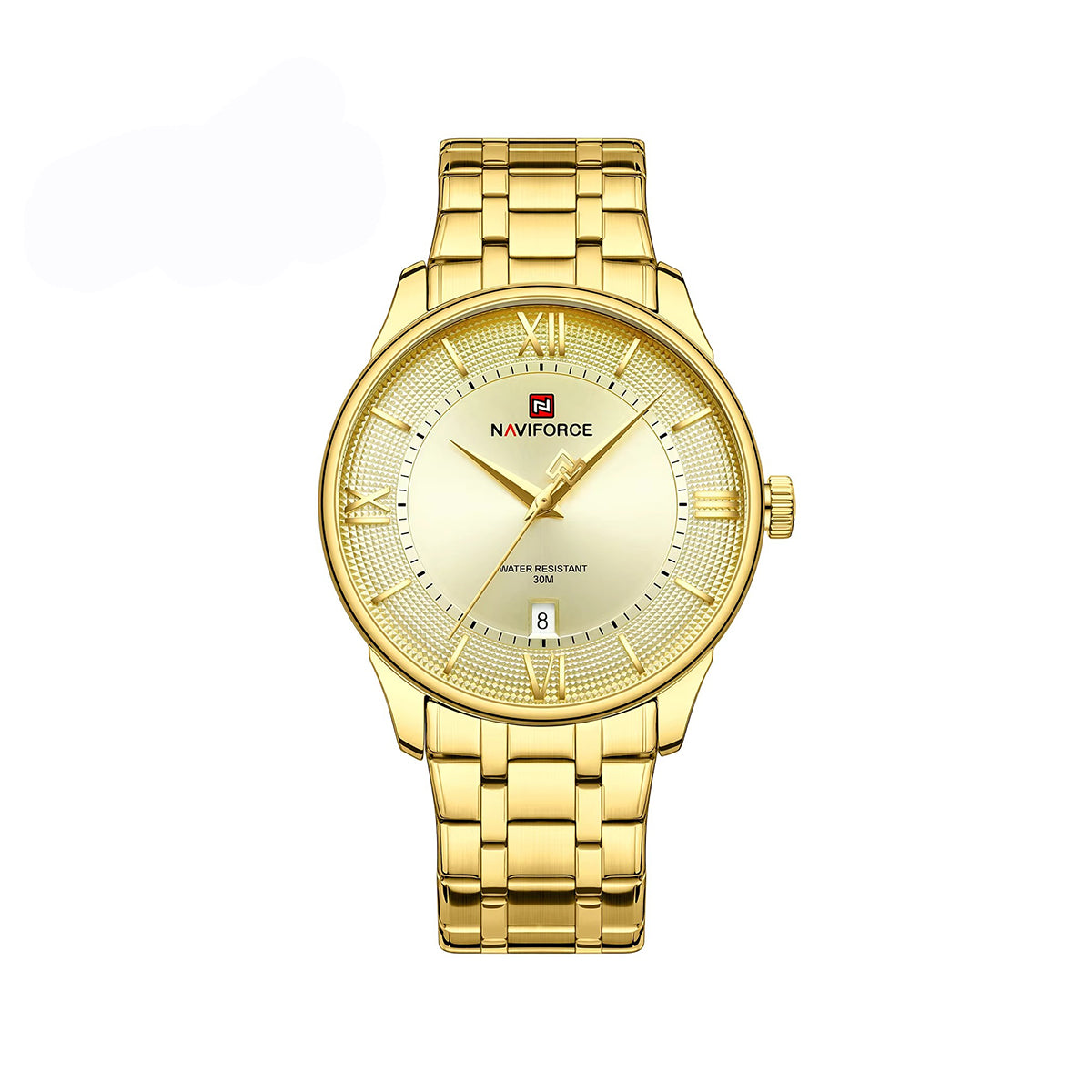 Naviforce 9272 Premium Quartz Men’s Watch with Sleek Dial and Strong Stainless Steel Bracelet- Gold