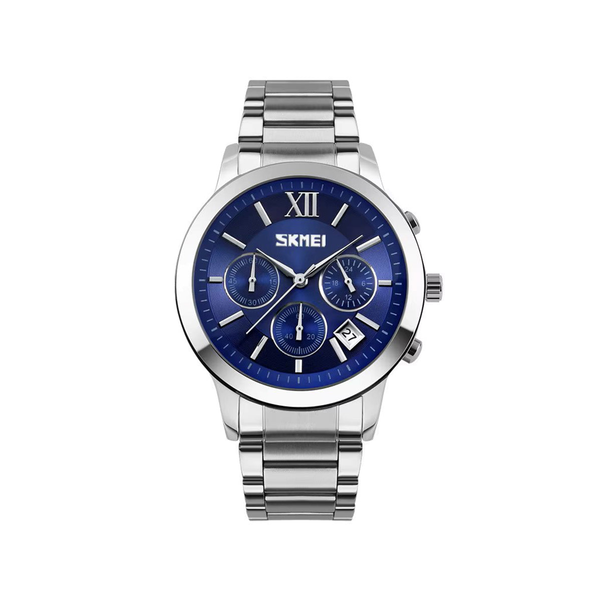 SKMEI 9097 Classic Design Stainless Steel Chronograph Quartz Watch For Men