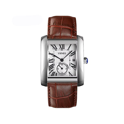 YHMEI 0213 Classic square leather straps Business Wrist watch for Men