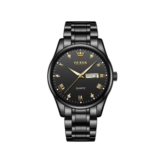 Olevs 5563G Stainless Steel Watch for Men- Black