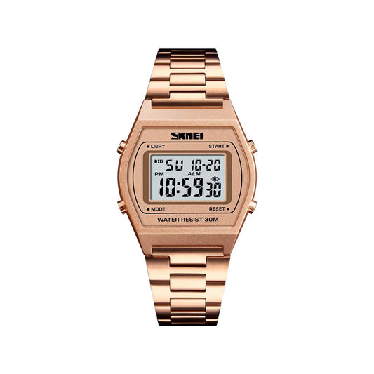 Skmei 1328 Luxury Digital Wrist Watch for Women - Rose Gold