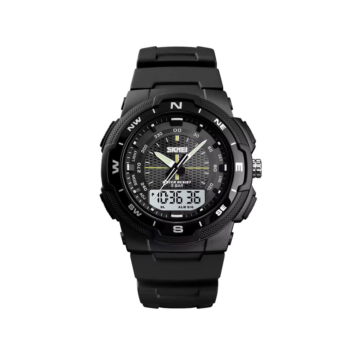 Skmei 1454 Dual Display Sports Watch for Men - Black