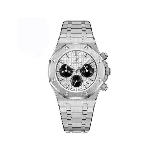 Poedagar 926 Chronograph Stainless Steel Waterproof Men’s Watch – Silver White