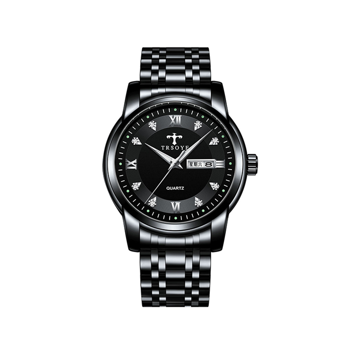 Trsoye 838 Stainless steel Men's Luxury Watches - Black