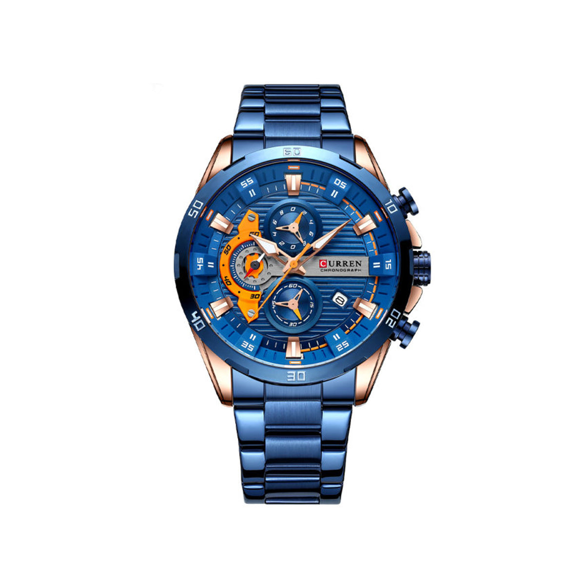 CURREN 8402 Chronograph Stainless Steel Watch for Men - Blue