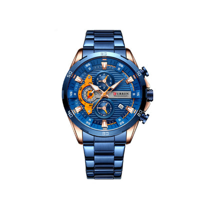 CURREN 8402 Chronograph Stainless Steel Watch for Men - Blue