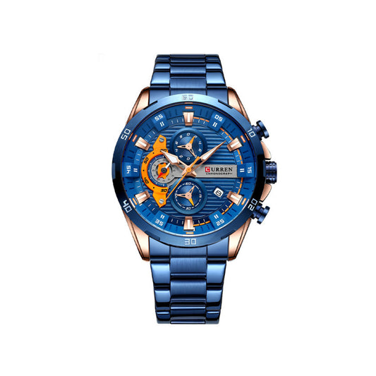 CURREN 8402 Chronograph Stainless Steel Watch for Men - Blue