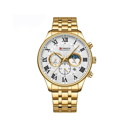 CURREN 8427 Brand Watch for Men - Gold & White